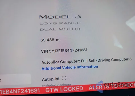 2022 Tesla Model 3 Long Range Dual Motor All-Wheel Drive из США, поврежденный, VIN 5YJ3E1EB4NF241681